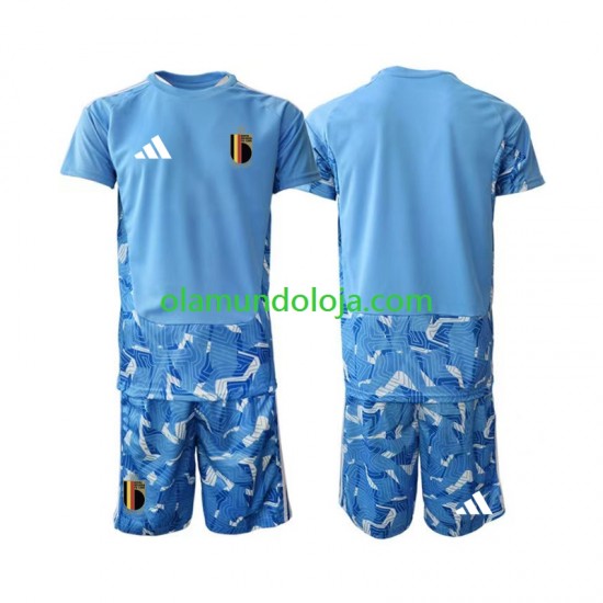 Camisola Bélgica Guarda-redes Criança Equipamento Primeiro Copa do Mundo 2026 Manga Curta